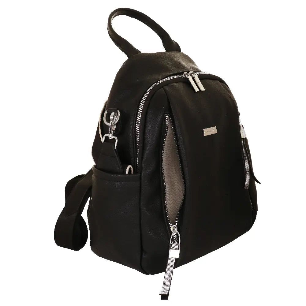 Camomilla Milano | Zaino Casual Frizzy Nero | Zainetto Glamour con Dettagli Brillanti
