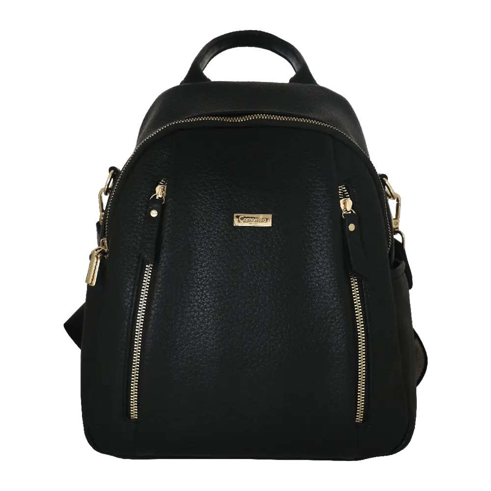 Camomilla Milano | Zaino Casual Frizzy Nero | Zainetto con Chiusura a Cuore