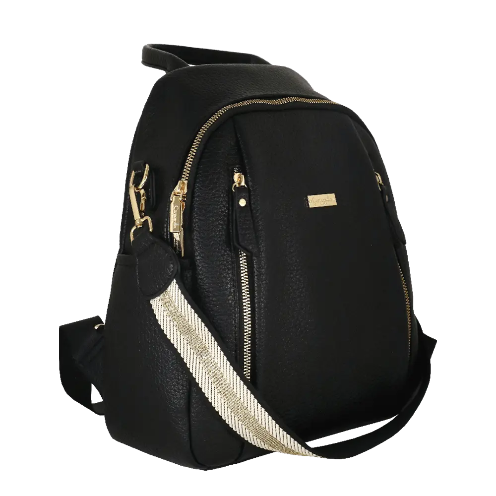 Camomilla Milano | Zaino Casual Frizzy Nero | Zainetto con Chiusura a Cuore