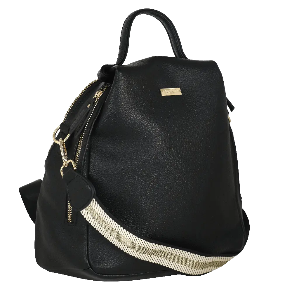 Camomilla Milano | Zaino Chic Frizzy Nero | Zainetto con Chiusura a Cuore