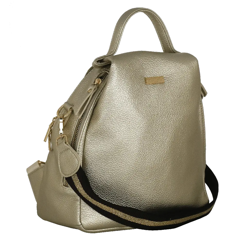 Camomilla Milano | Zaino Chic Frizzy Oro | Zainetto con Chiusura a Cuore