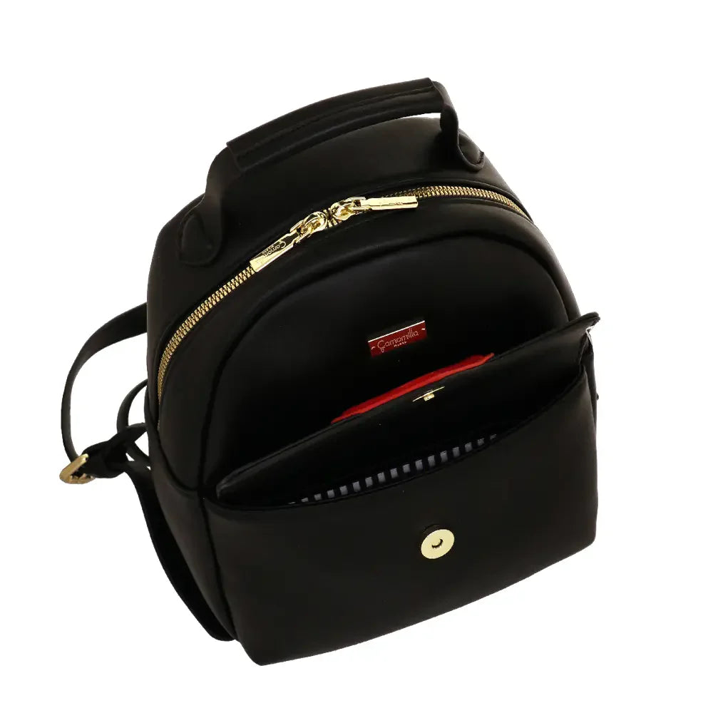 Camomilla Milano | Zaino Love Bag Nero | Zainetto con Cuore in Vernice