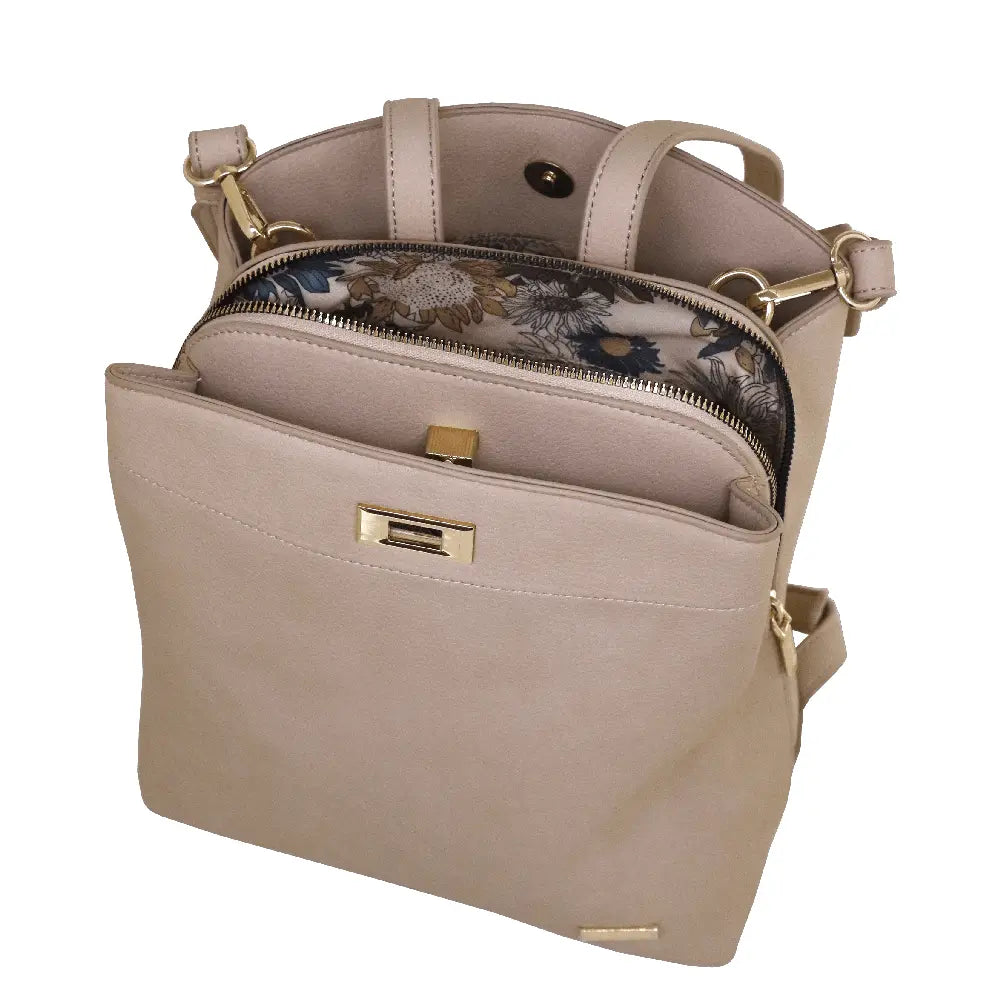 Camomilla Milano | Zaino Twist Beige | Zainetto in Ecopelle Mat