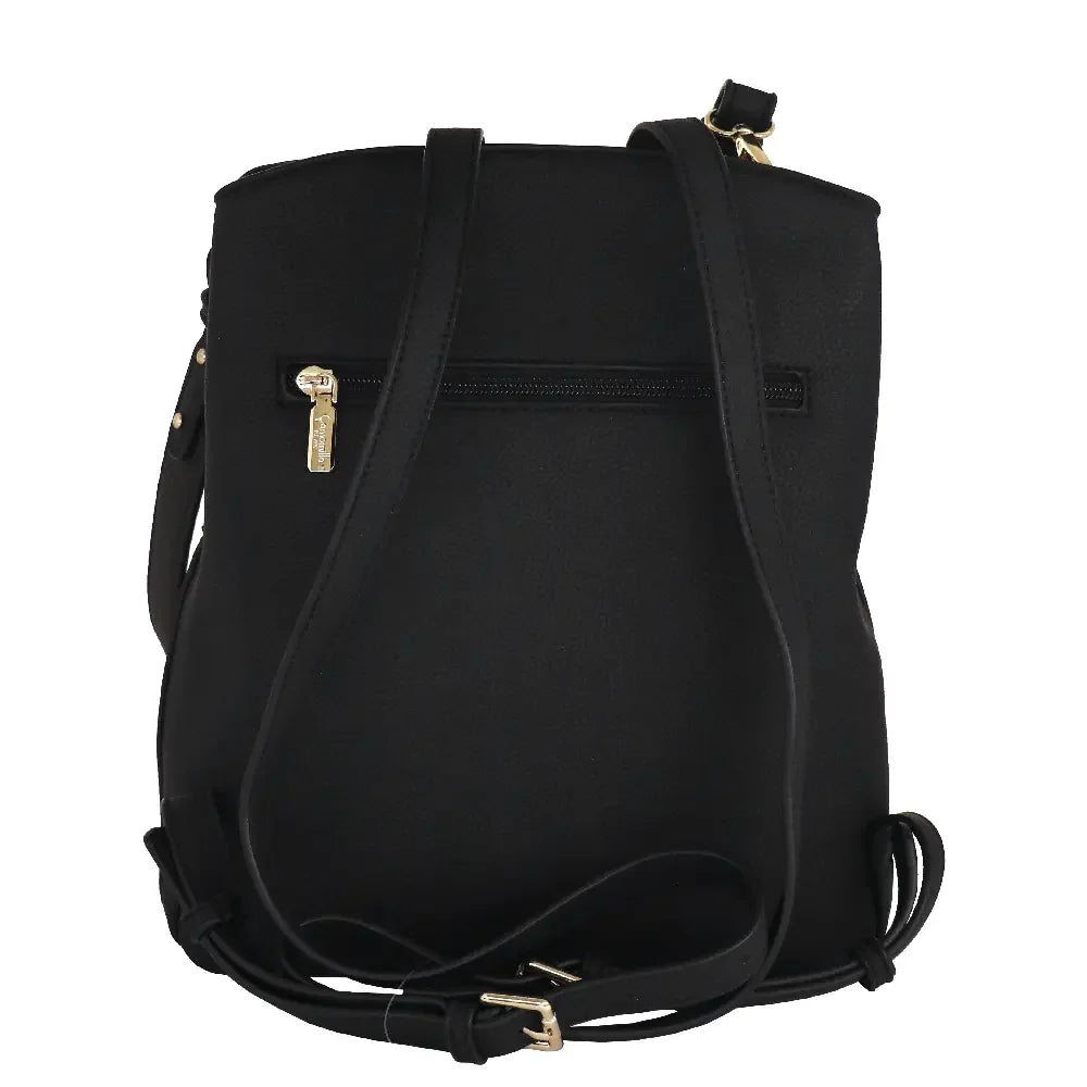 Camomilla Milano | Zaino Twist Nero | Zainetto in Ecopelle Mat