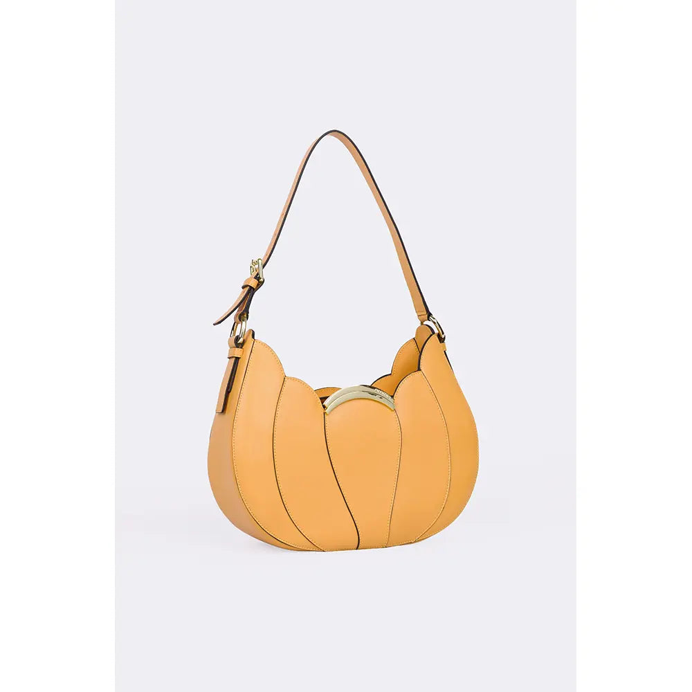 Borsa Hobo Melia in Vitello Liscio Albicocca | Cromia