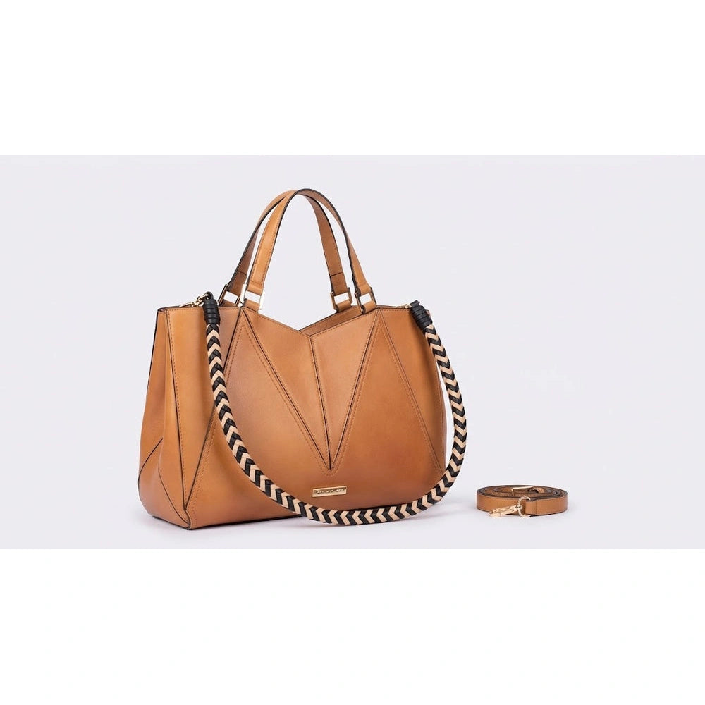 Borsa Tote Neris in Pelle Liscia Champagne | Cromia