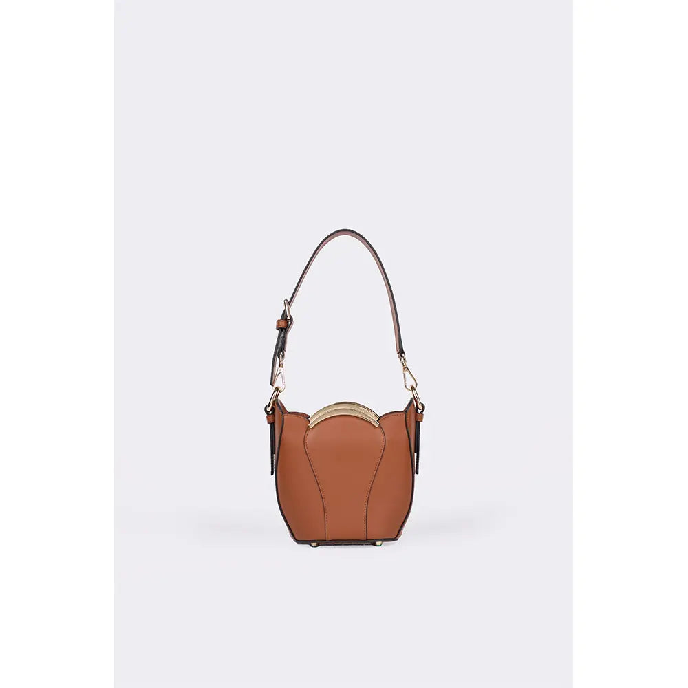 Borsa Secchiello Melia in Vitello Liscio Nocciola | Cromia