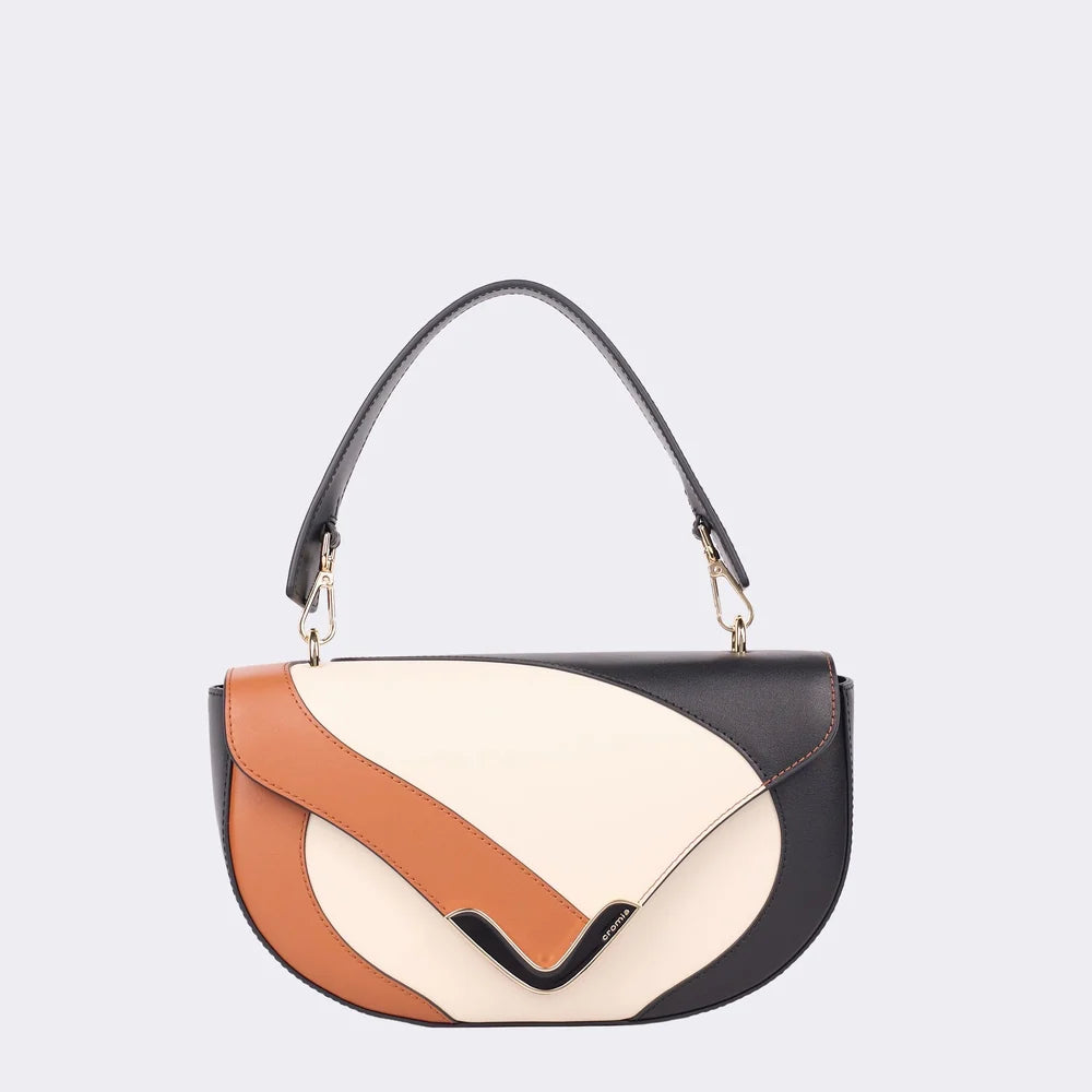 Borsa a Mano Sibella in Pelle Liscia Caramello | Cromia