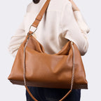 Borsa a Tracolla The Bag Sun in Pelle Caramello | Cromia