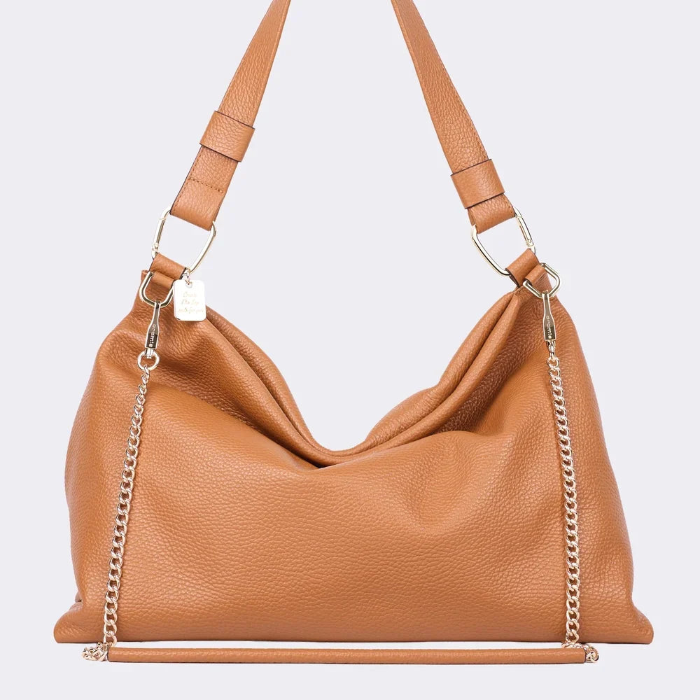 Borsa a Tracolla The Bag Sun in Pelle Caramello | Cromia