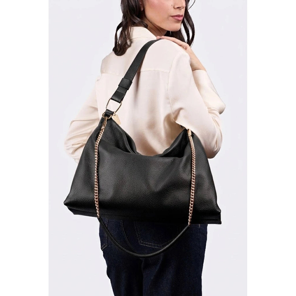 Borsa a Tracolla The Bag Sun in Pelle Nera | Cromia