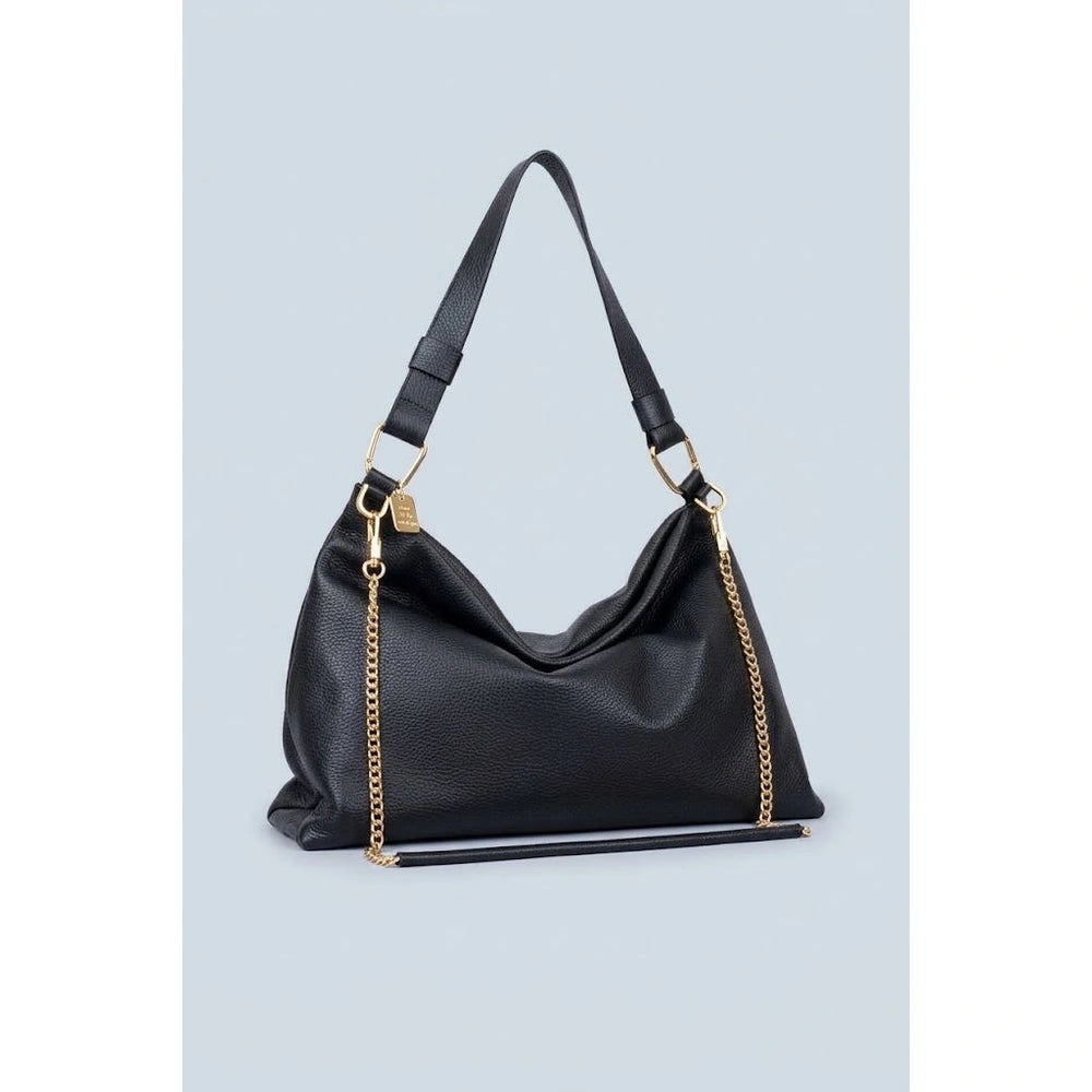 Borsa a Tracolla The Bag Sun in Pelle Nera | Cromia