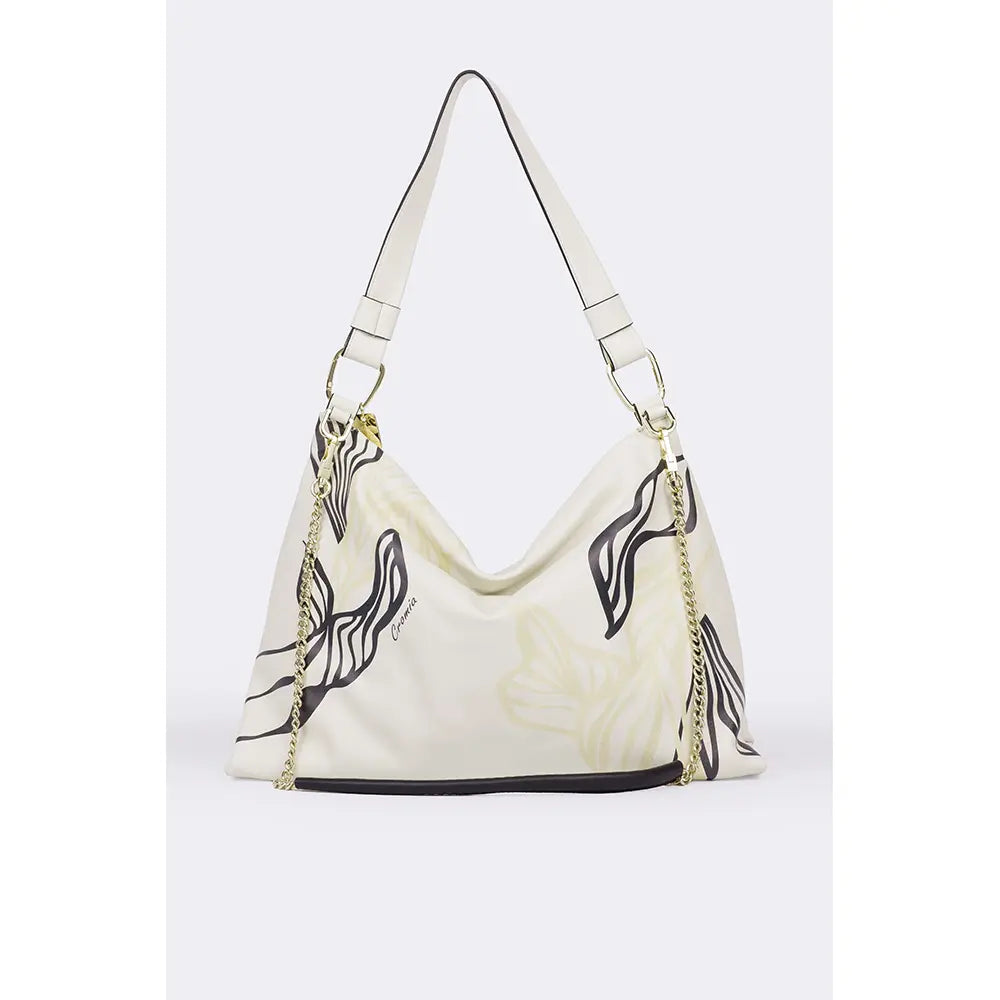 Borsa Hobo The Bag Wild in Vitello Stampa Jungle Chantilly | Cromia