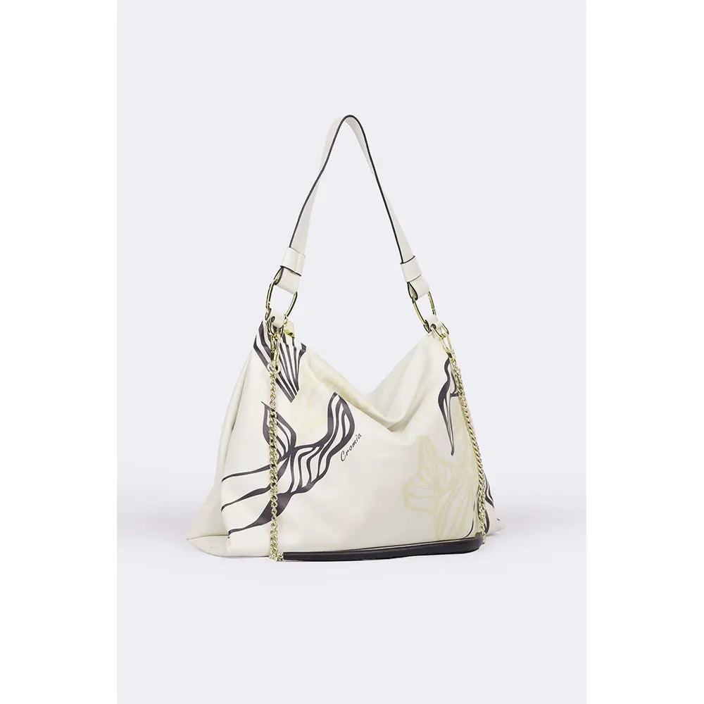 Borsa Hobo The Bag Wild in Vitello Stampa Jungle Chantilly | Cromia