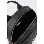 Zaino Flavie in Pelle Liscia Nera Con Logo | Cromia