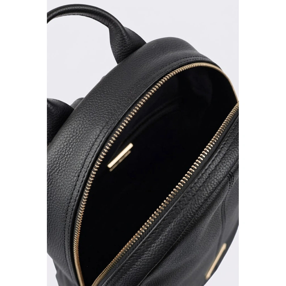 Zaino Flavie in Pelle Liscia Nera Con Logo | Cromia