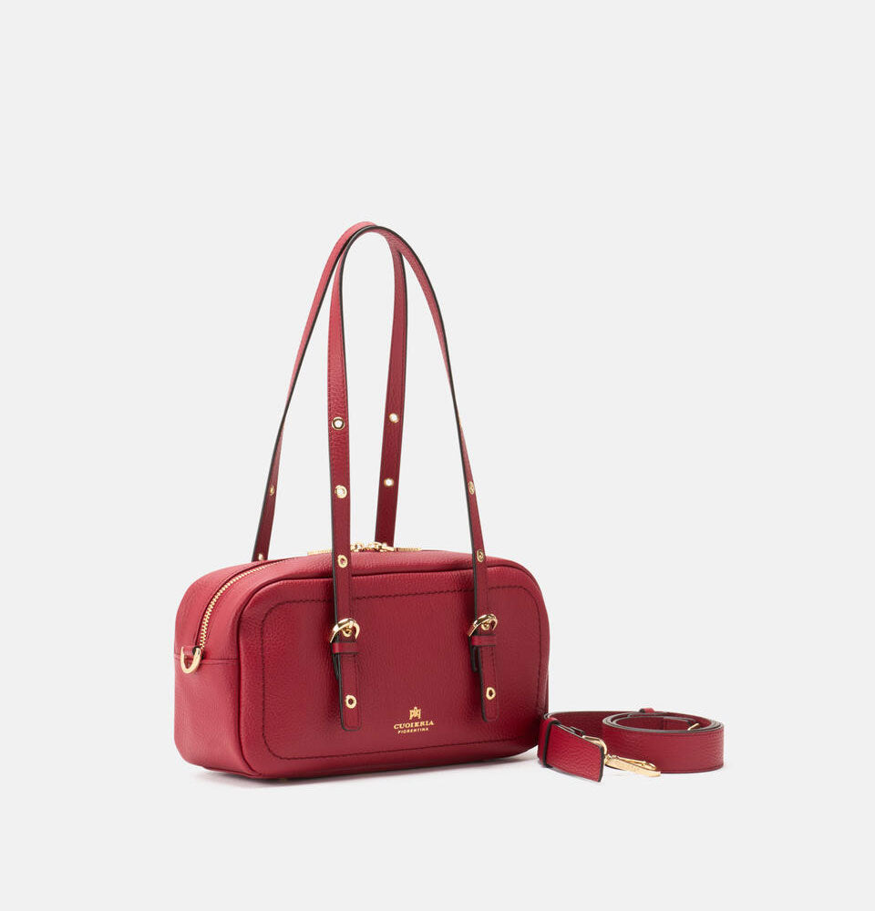 Cuoieria Fiorentina | Borsa Duffle Eva in Pelle Bottalata | Ciliegia