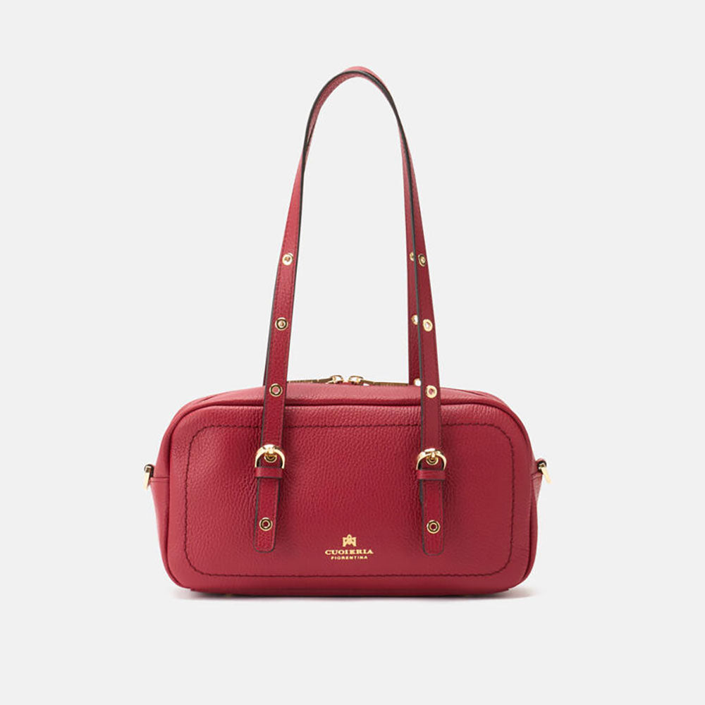 Cuoieria Fiorentina | Borsa Duffle Eva in Pelle Bottalata | Ciliegia