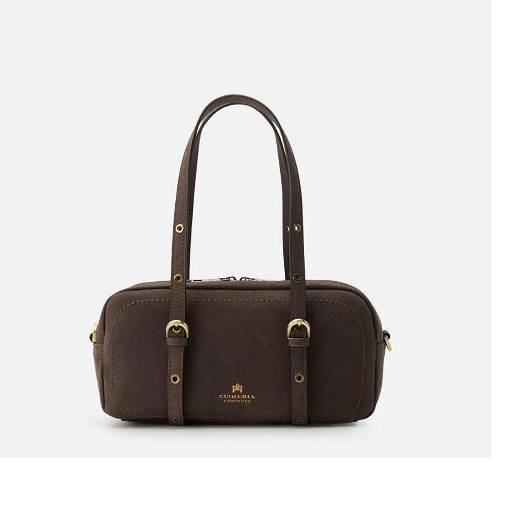 Cuoieria Fiorentina | Borsa Duffle Eva in Nabuk Grande | Cioccolata