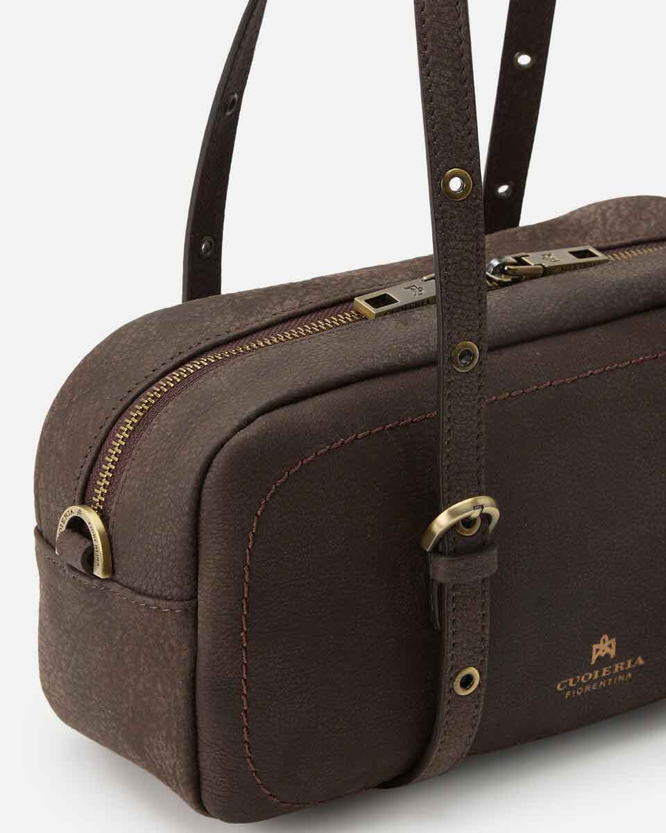 Cuoieria Fiorentina | Borsa Duffle Eva in Nabuk Grande | Cioccolata