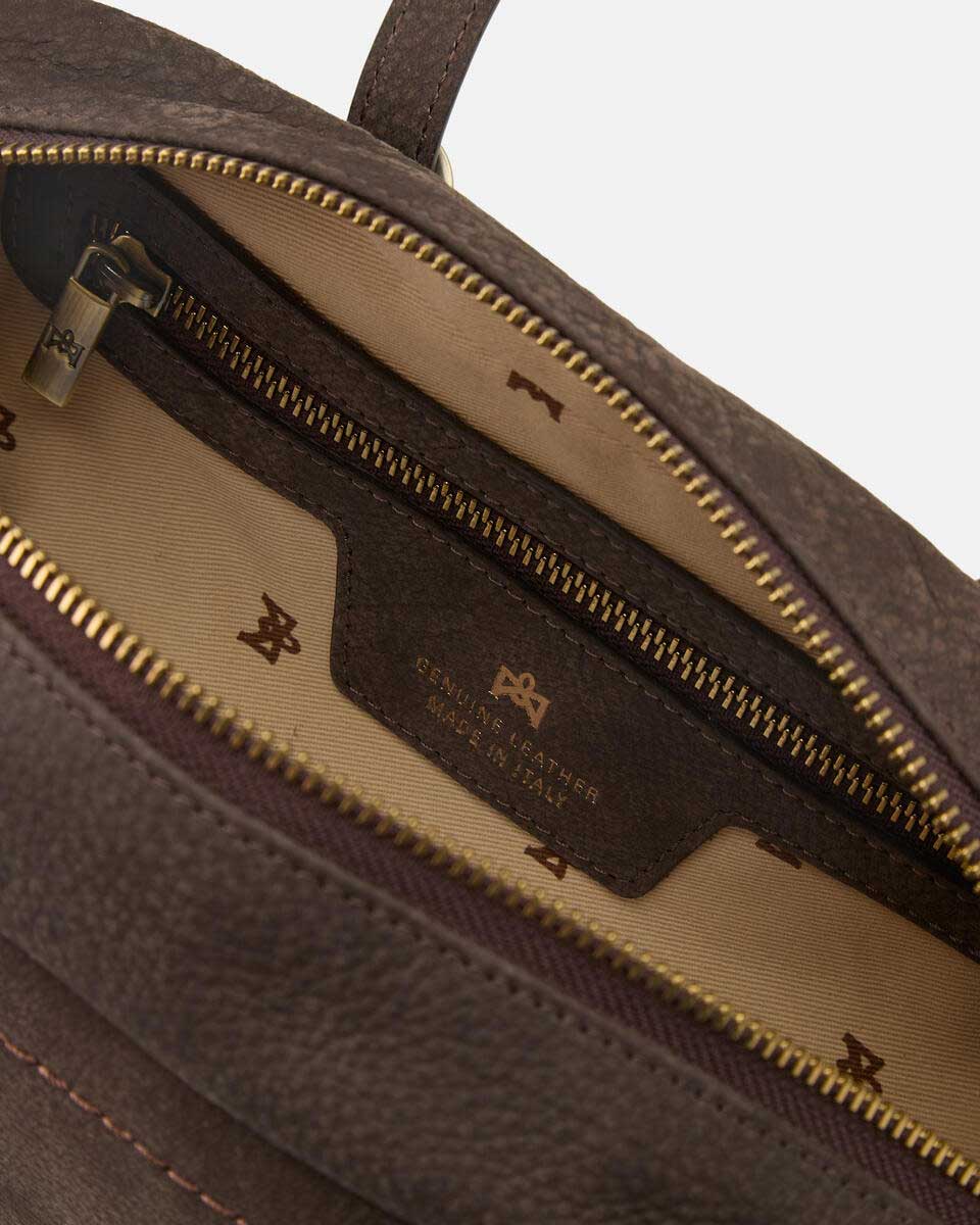Cuoieria Fiorentina | Borsa Duffle Eva in Nabuk Grande | Cioccolata