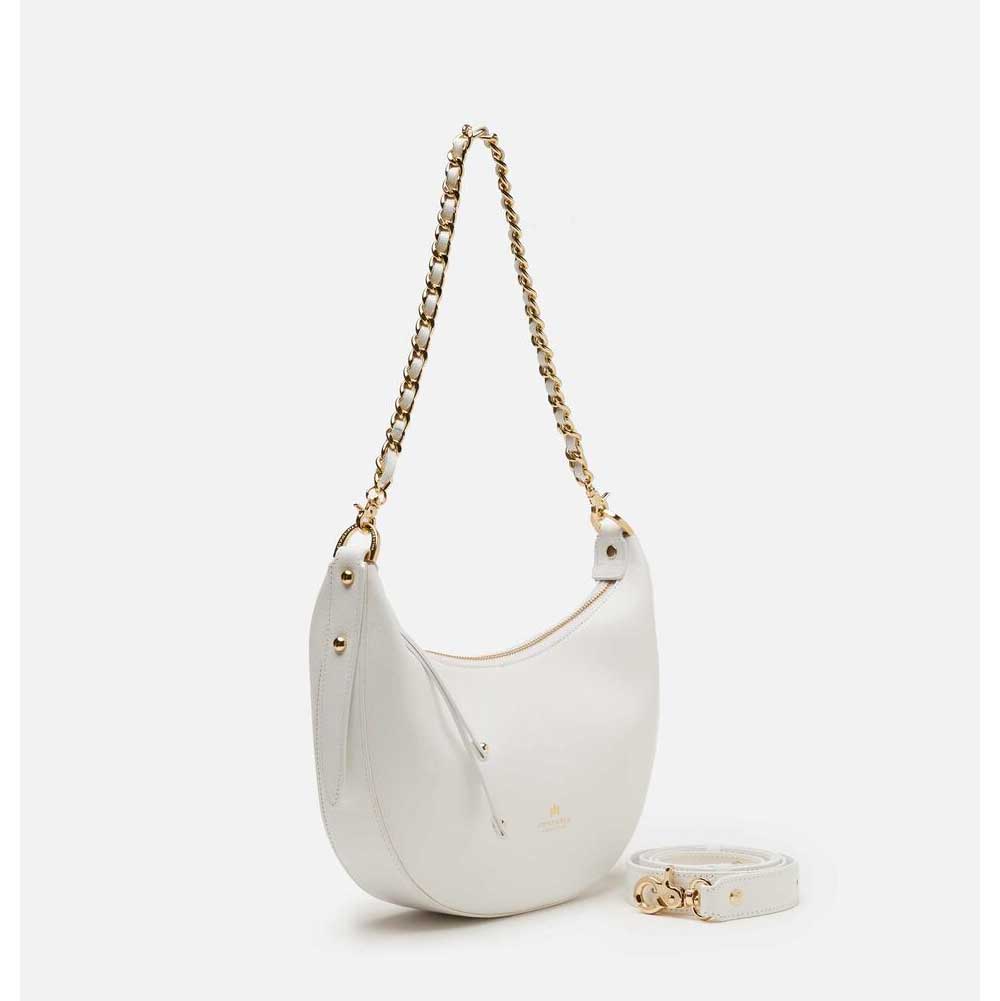 Cuoieria Fiorentina Borsa a Spalla Eva Hobo Small Bianco