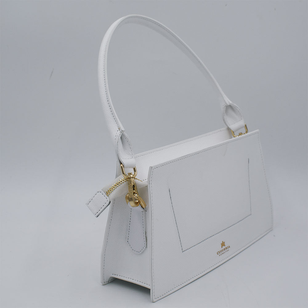 Cuoieria Fiorentina Conny Bianca: Borsa a Mano/Tracolla in Pelle, Originale ed Elegante