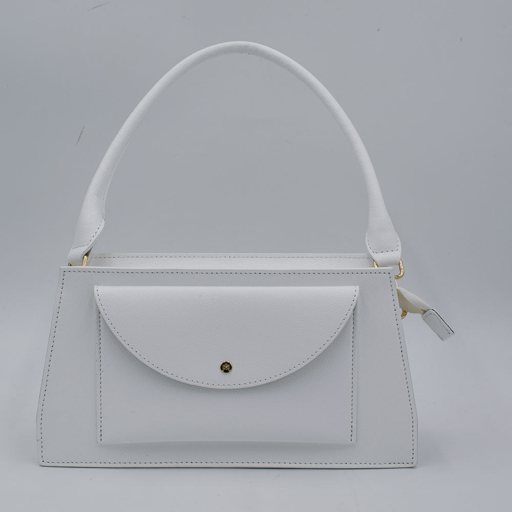 Cuoieria Fiorentina Conny Bianca: Borsa a Mano/Tracolla in Pelle, Originale ed Elegante