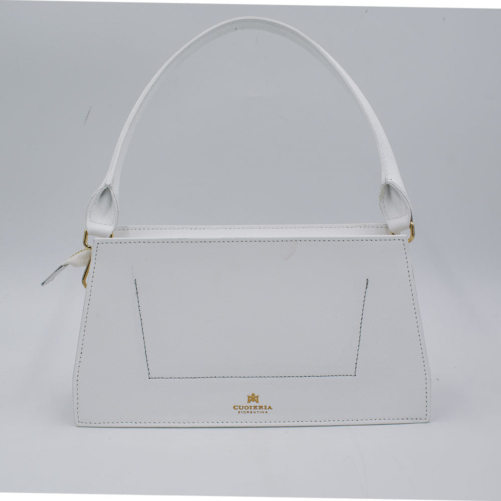 Cuoieria Fiorentina Conny Bianca: Borsa a Mano/Tracolla in Pelle, Originale ed Elegante