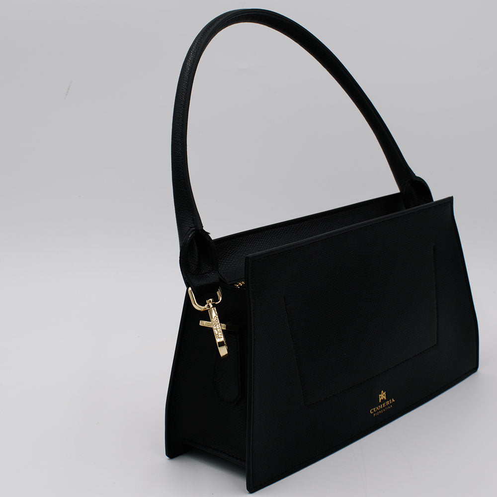 Cuoieria Fiorentina Conny Nera: Borsa a Mano/Tracolla in Pelle , Originale ed Elegante