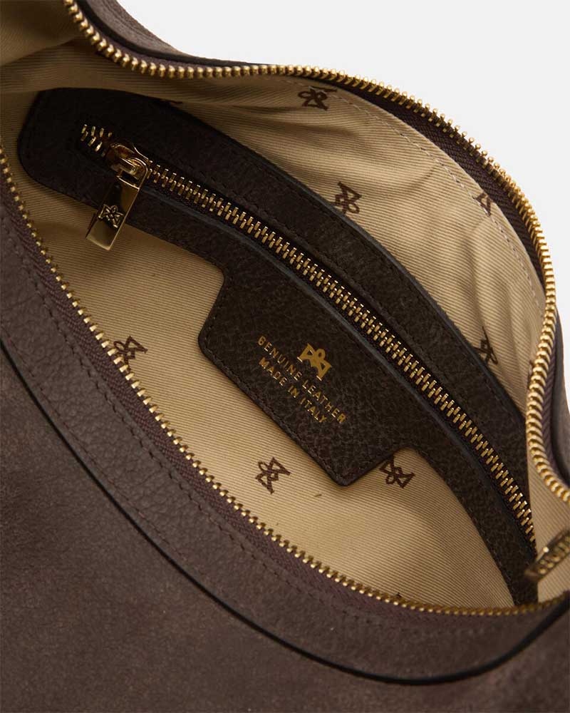 Cuoieria Fiorentina | Borsa Hobo Piccola in Nabuk | Cioccolato
