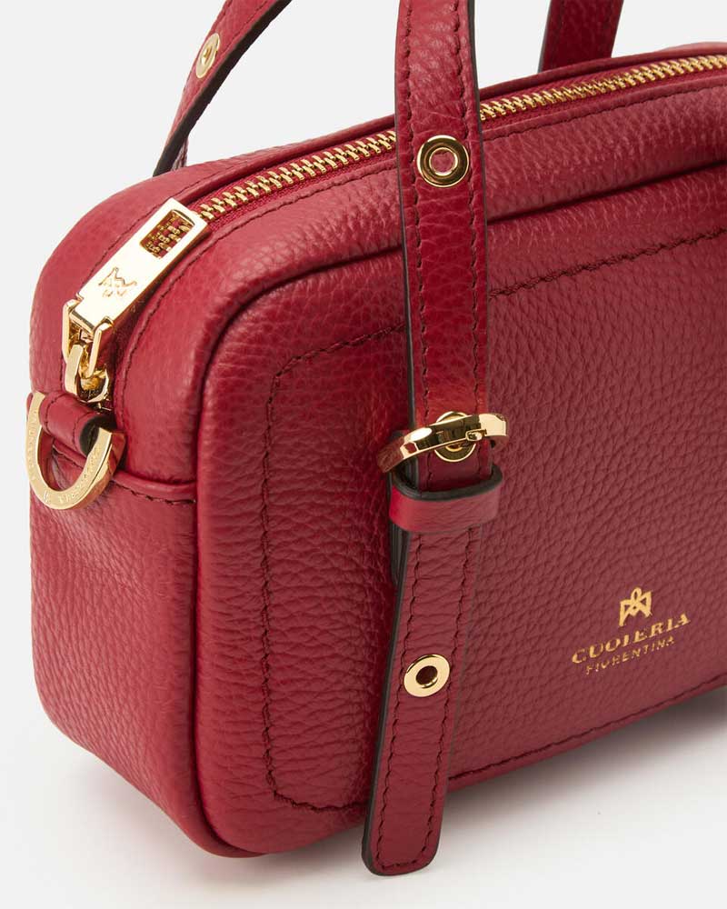 Cuoieria Fiorentina | Mini Duffle Eva in Pelle Bottalata | Ciliegia