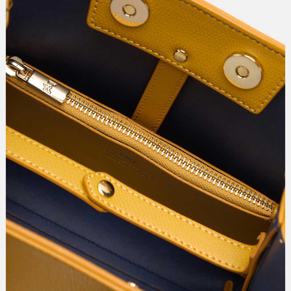 Cuoieria Fiorentina Small Bucket Bag: Borsa in Pelle Giallo Made in Italy