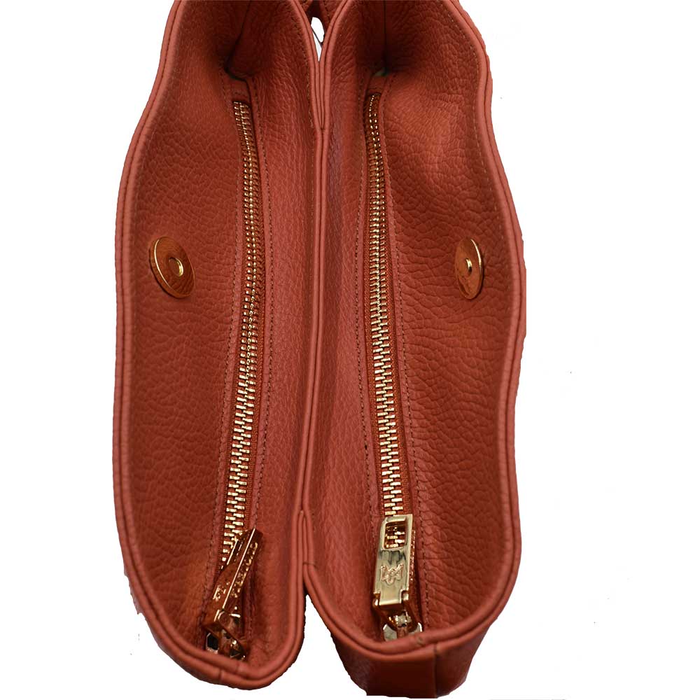 Cuoieria Fiorentina: Borsa a Spalla e Tracolla Piccola Velvet Papaya