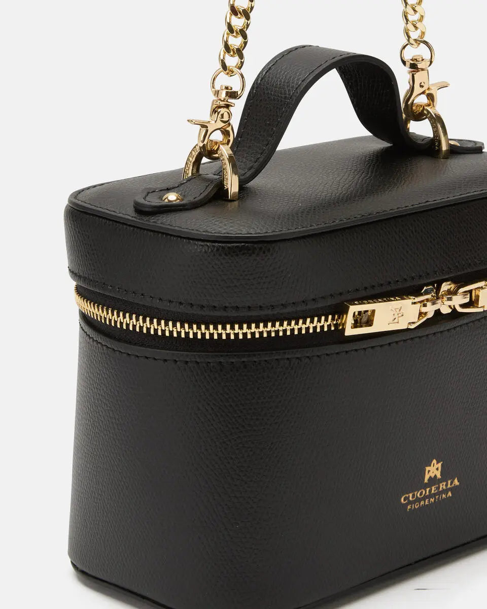 Cuoieria Fiorentina | Beauty Case Bag in Pelle Palmellato | Nero