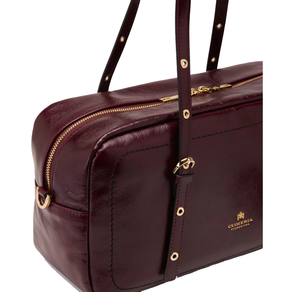 Cuoieria Fiorentina | Borsa A Spalla Duffle Grande Eva In Pelle Soft Vintage | Amarena