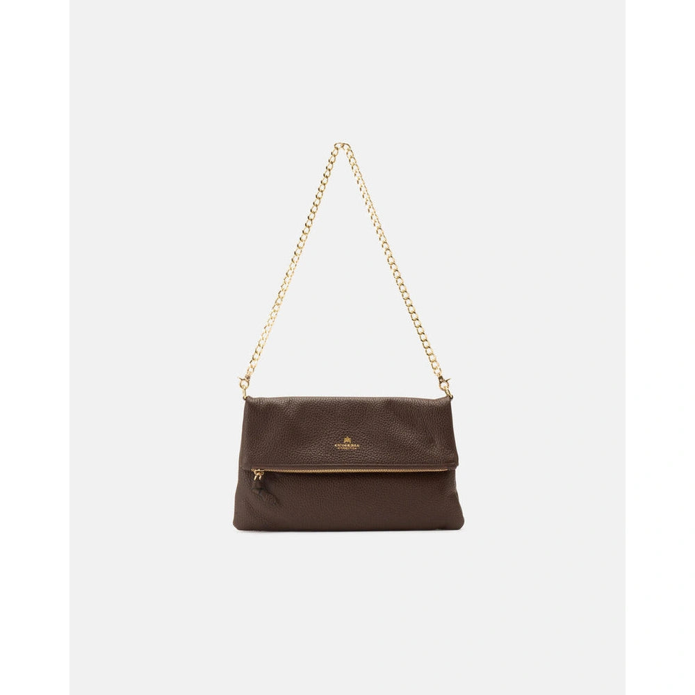 Cuoieria Fiorentina | Borsa A Tracolla Reversibile Velvet In Pelle Bottalata | Cioccolato