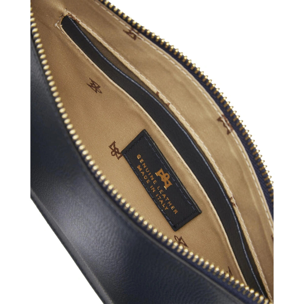 Cuoieria Fiorentina | Borsa A Spalla e Pochette Bella In Pelle Palmellata | Navy