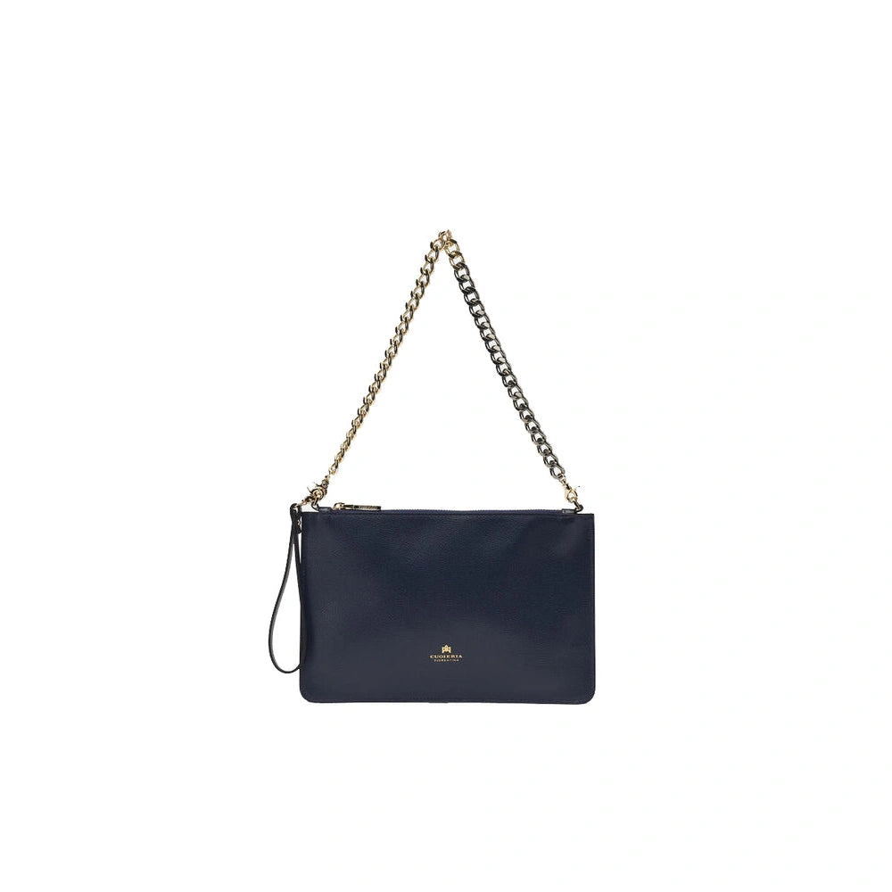 Cuoieria Fiorentina | Borsa A Spalla e Pochette Bella In Pelle Palmellata | Navy