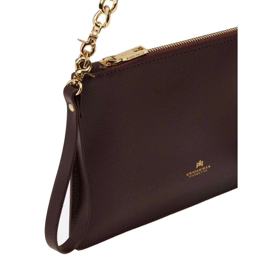 Cuoieria Fiorentina | Borsa A Spalla E Pochette Bella In Pelle Palmellata | Testa Di Moro