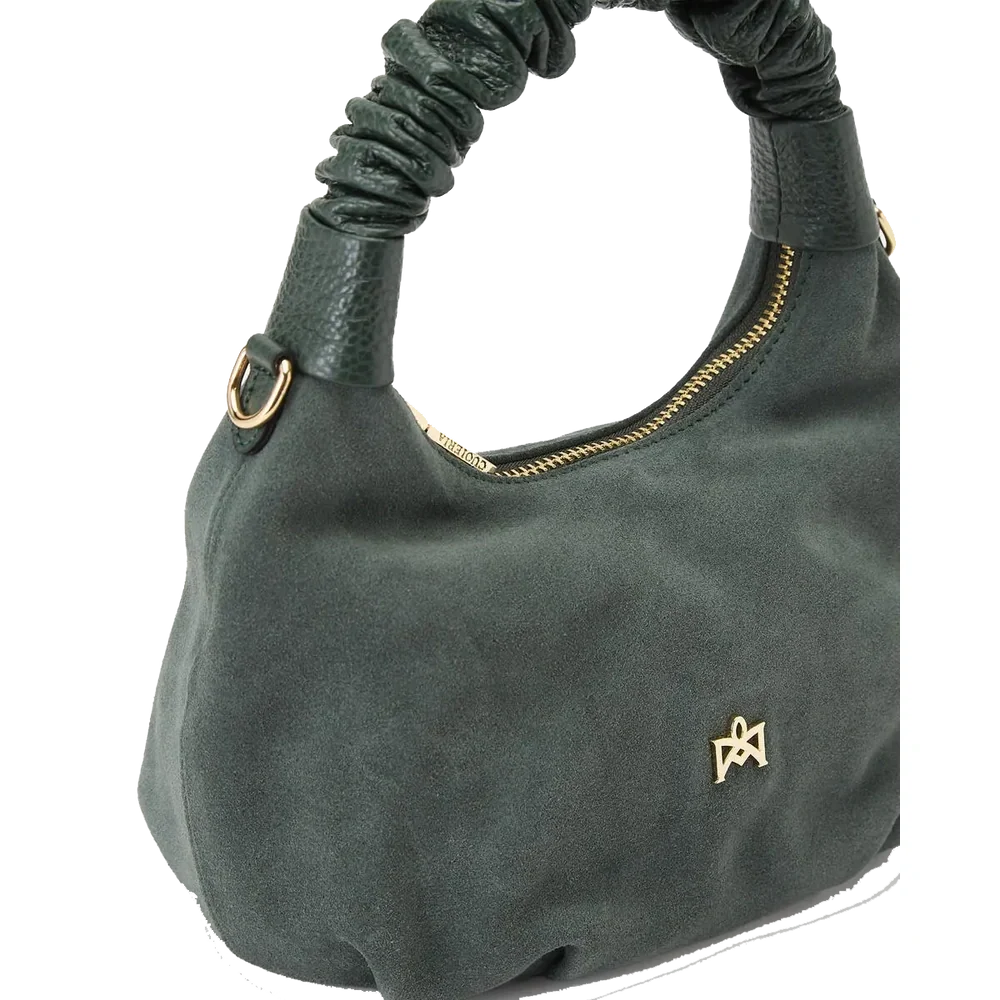 Cuoieria Fiorentina | Borsa Hobo Piccola Chop In Pelle Scamosciata | Muschio