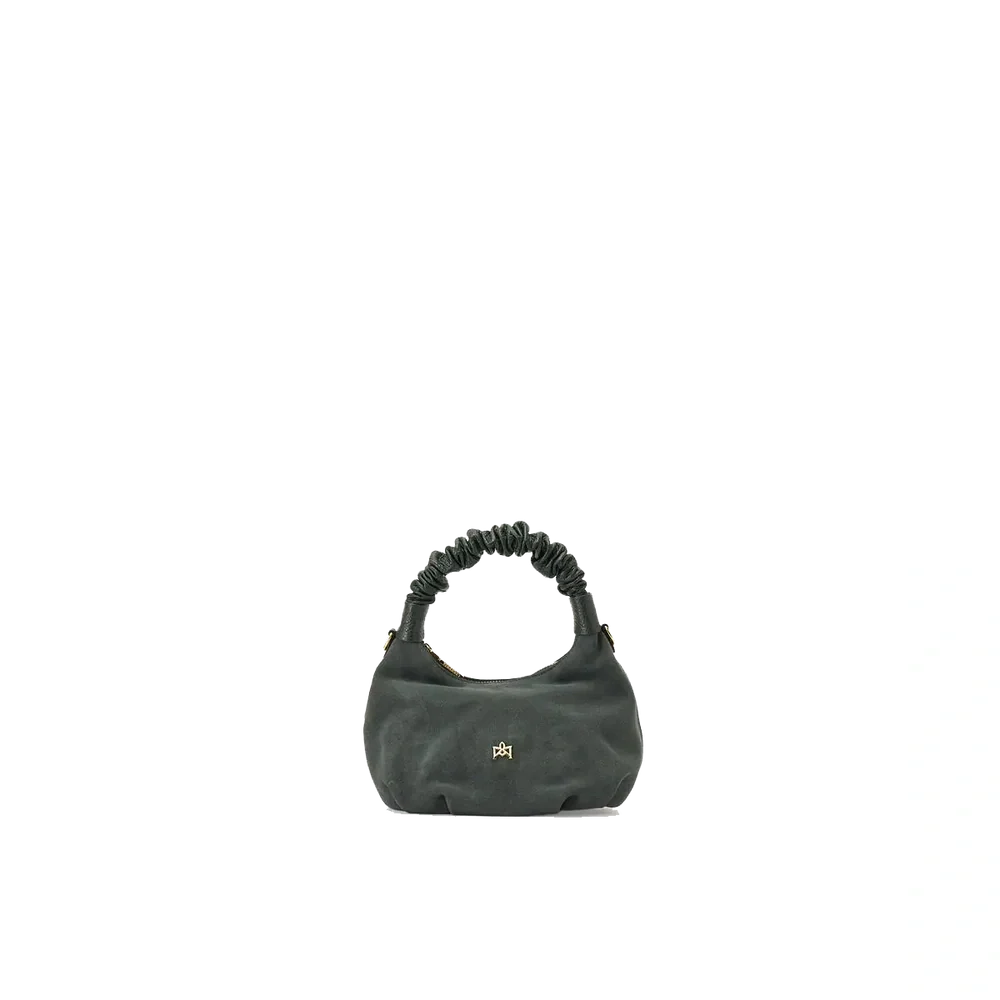 Cuoieria Fiorentina | Borsa Hobo Piccola Chop In Pelle Scamosciata | Muschio