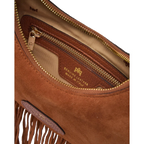 Cuoieria Fiorentina | Borsa Hobo Piccola Sienna Con Frange In Pelle | Caramel