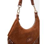 Cuoieria Fiorentina | Borsa Hobo Piccola Sienna Con Frange In Pelle | Caramel