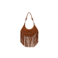 Cuoieria Fiorentina | Borsa Hobo Piccola Sienna Con Frange In Pelle | Caramel