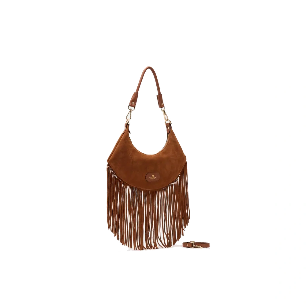 Cuoieria Fiorentina | Borsa Hobo Piccola Sienna Con Frange In Pelle | Caramel