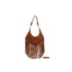Cuoieria Fiorentina | Borsa Hobo Piccola Sienna Con Frange In Pelle | Caramel