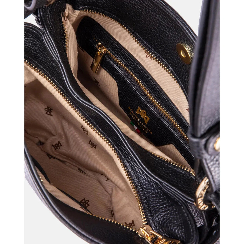 Cuoieria Fiorentina | Borsa Hobo Piccola Velvet In Pelle Bottalata | Nero