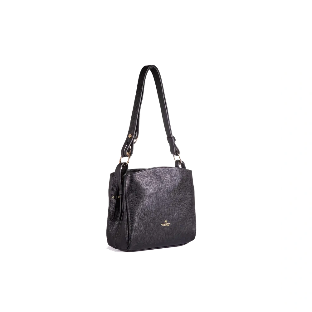 Cuoieria Fiorentina | Borsa Hobo Piccola Velvet In Pelle Bottalata | Nero