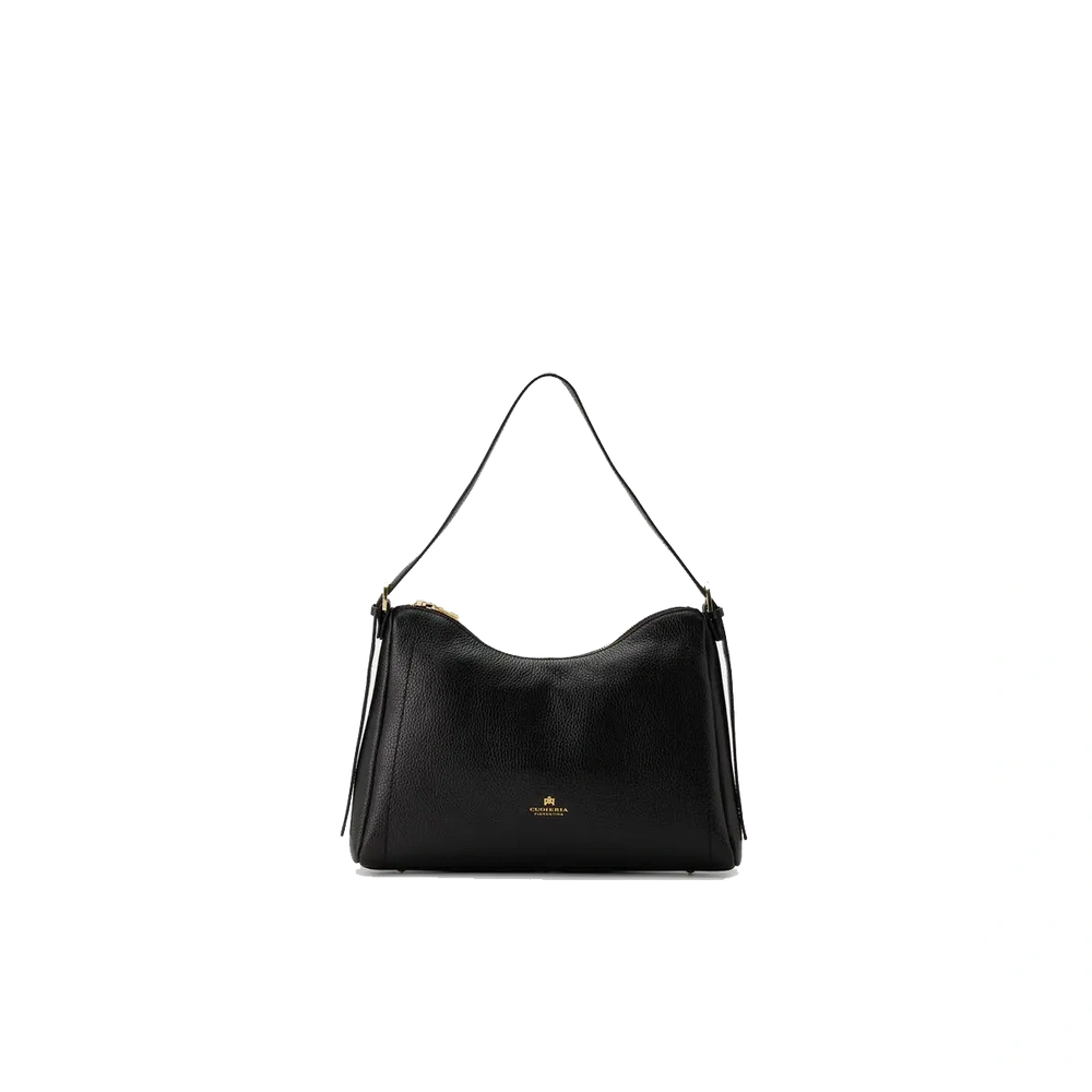 Cuoieria Fiorentina | Borsa Hobo Squadrata Eva In Pelle Bottalata | Nero